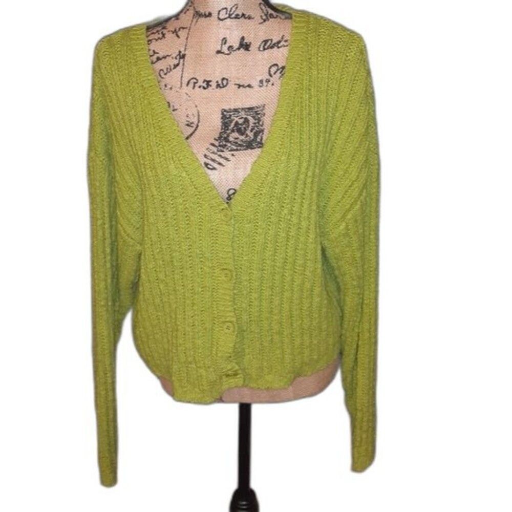 Forever 21 Hawthorn Green Juniors Large Button Cardigan NWT